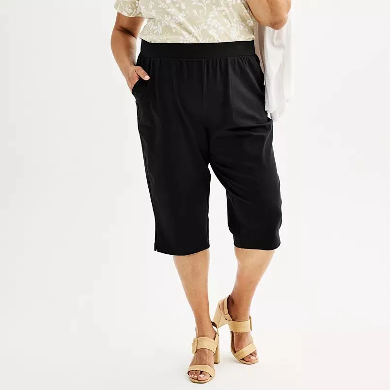 Plus Size Croft & Barrow® Easy Pull-On Knit Skimmer