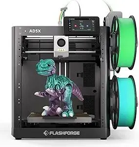 FLASHFORGE AD5X Multi-Filament 3D Printer 4-Color Printing, 600mm/s Speed 1-Click Print with DIY IFS Creations, Full-Auto Calibration & Filament Backup, AD5X- Multi-Color Productivity Booster