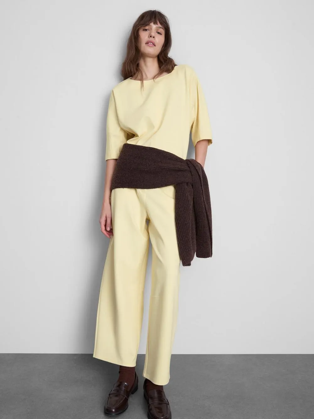 Barrel Leg Ponte Pants