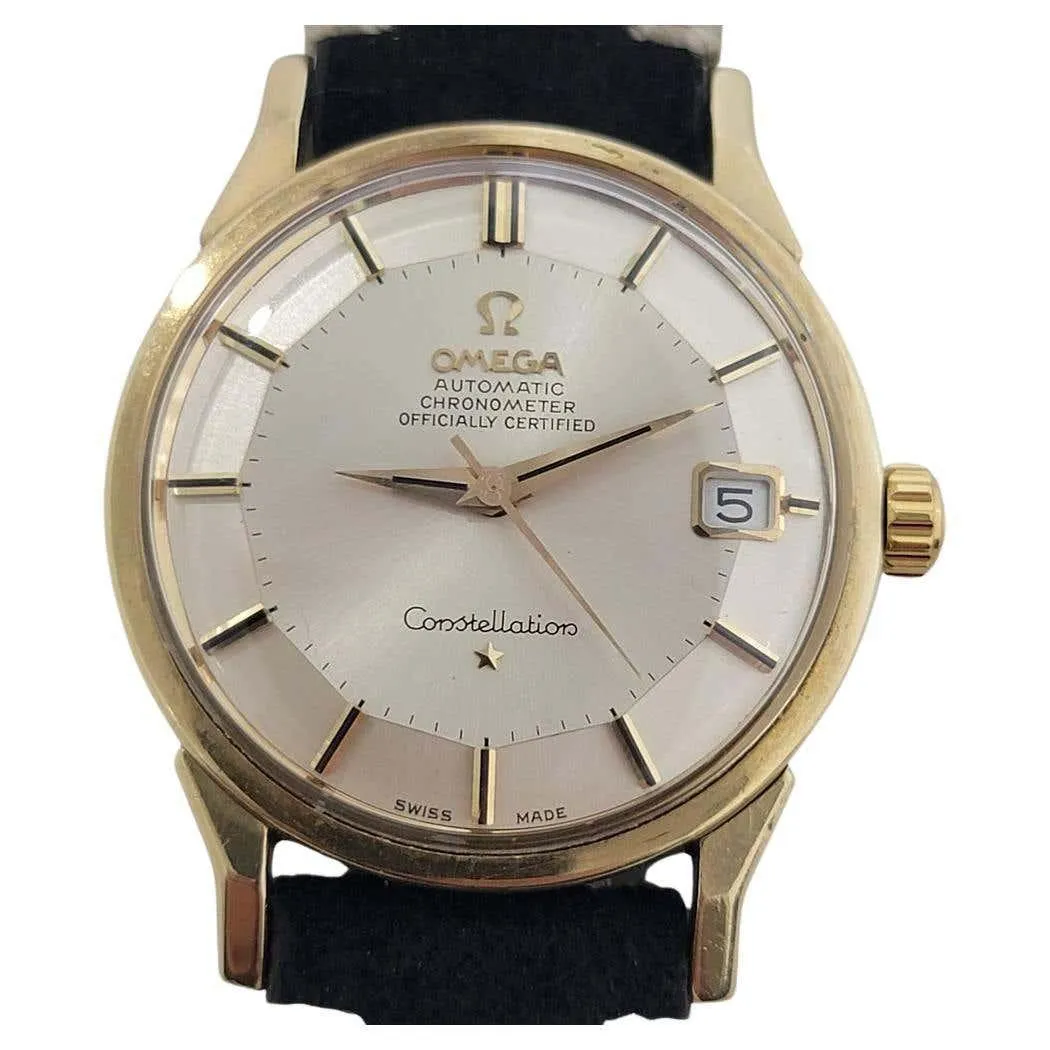 Mens Omega Constellation Ref 166 052 18k Gold Date Automatic 1960s Swiss RA404B