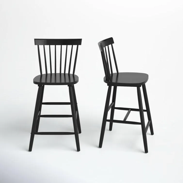 Stacee Solid Wood Bar & Counter Stool (Set of 2)