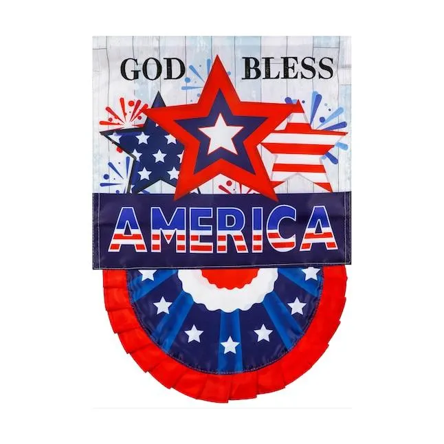 Style Selections 1-ft W x 1.5-ft H Patriotic Embroidered Garden flag