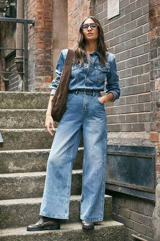 Denim Shoulder Pad Boilersuit