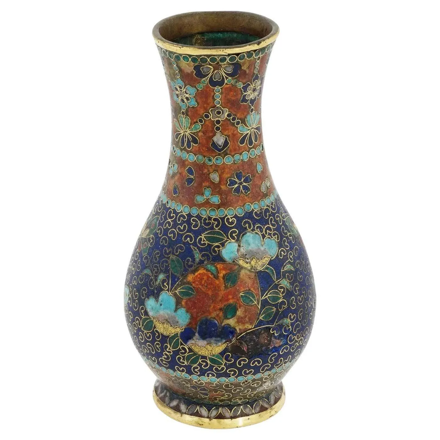 Antique Japanese Cloisonne Enamel Early Meiji Namikawa School Vase