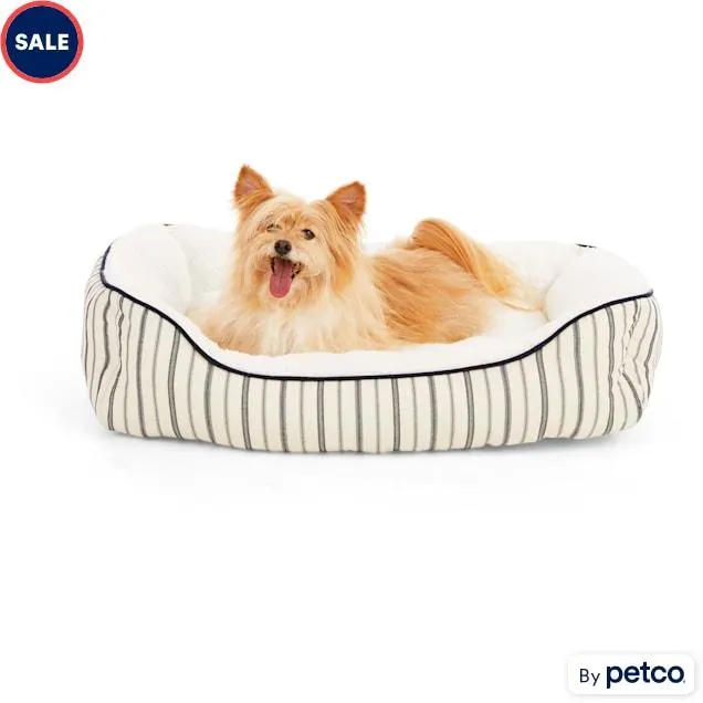 EveryYay Blue Nautical Striped Nester Dog Bed, 32" L X 24" W