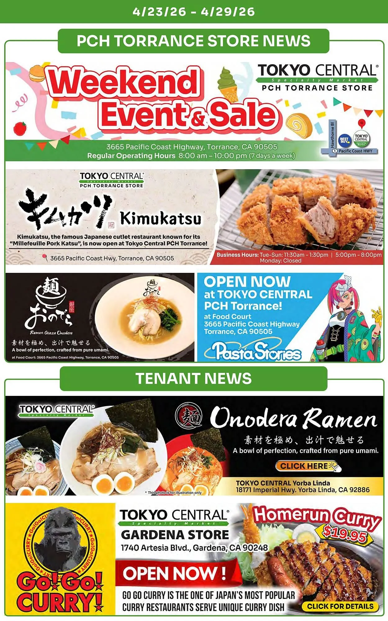 Weekly promotion Tokyo Central Specialty Market weekly ad spanning from April 23 to May 20 2026 - Page 10 for Catalogue 365