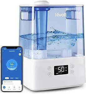 LEVOIT Classic300S Ultrasonic Smart Top Fill Humidifier, Extra Large 6L Tank for Whole Family, APP & Voice Control, Essential Oil Diffuser, Humidity Setting with Sensor, Quiet Sleep Mode, Night Light