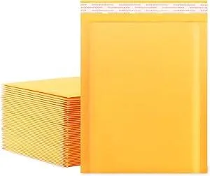 packbabol Kraft Bubble Mailers 8.5x11 Inch 50 Pcs,Small Self-Sealing Mail Shipping Bags,Yellow Padded Envelopes #2