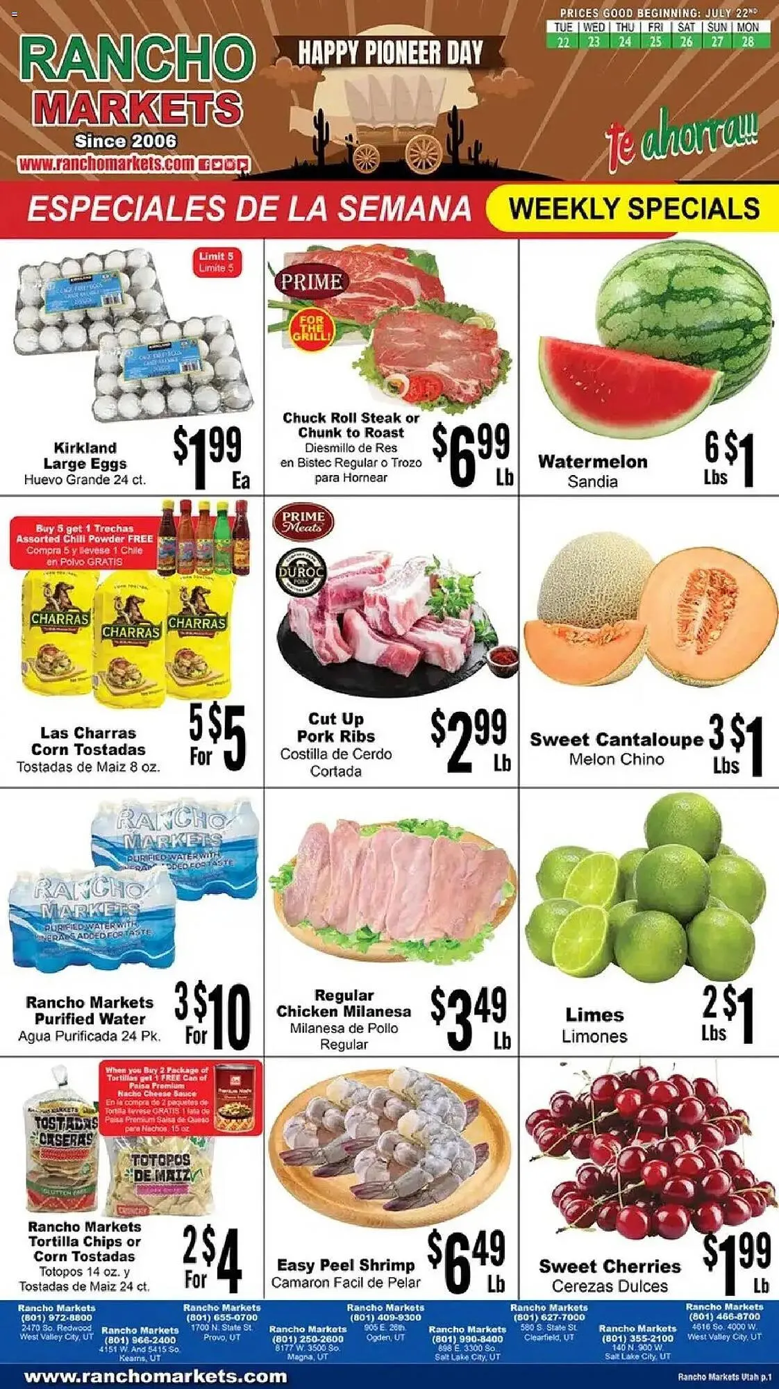 Weekly ad Rancho Markets Weekly Ad from July 22 to July 28 2025 - Page 1