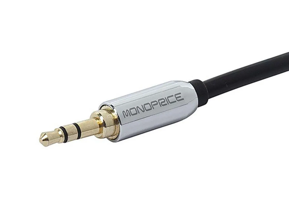 Monoprice 6ft Designed for Mobile 3.5mm Stereo Male to RCA Stereo Male (Gold Plated) - Black
