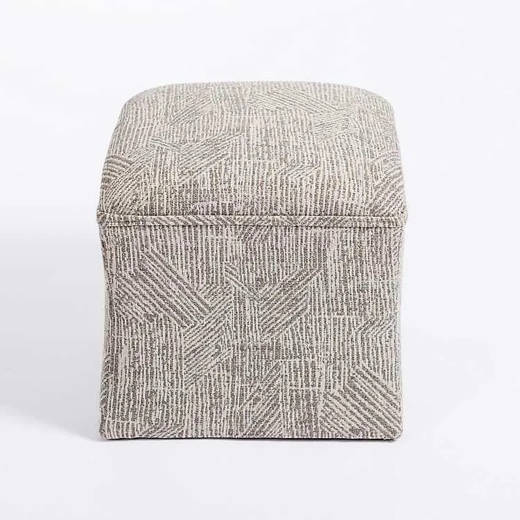 Cloud Neutral Upholstered Ottoman