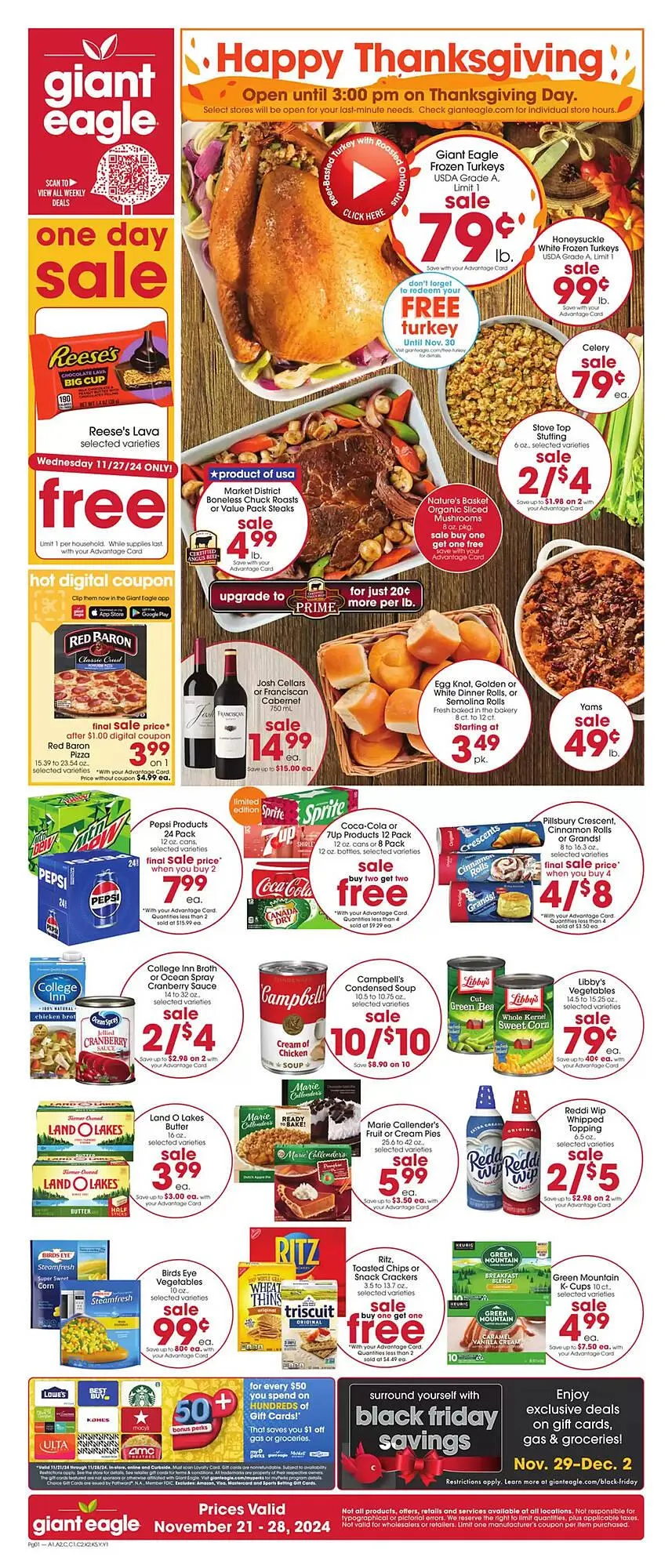 Weekly ad Giant Eagle Weekly Ad from November 21 to November 28 2024 - Page 1
