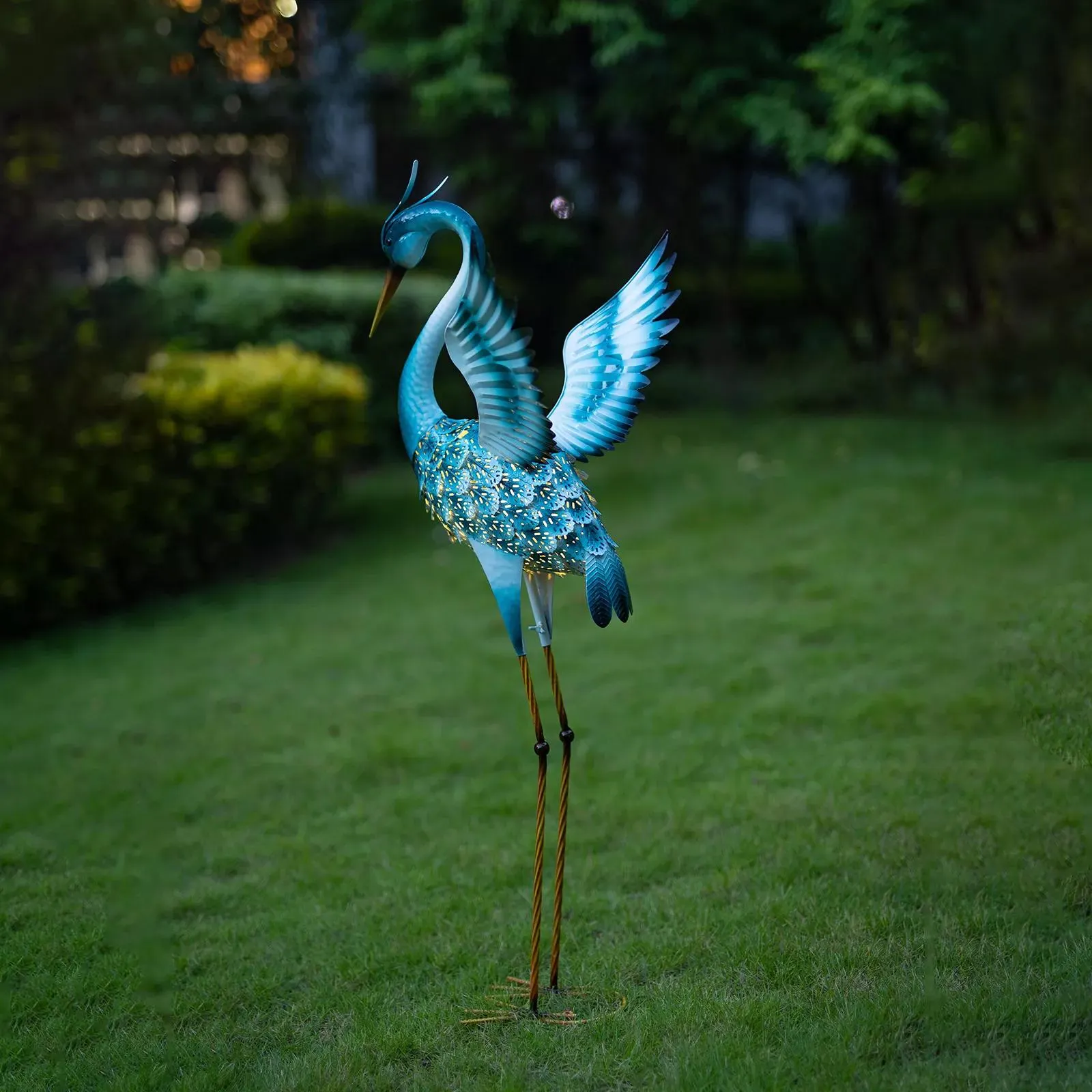 Berkley Jensen Metal Heron With Solar Light