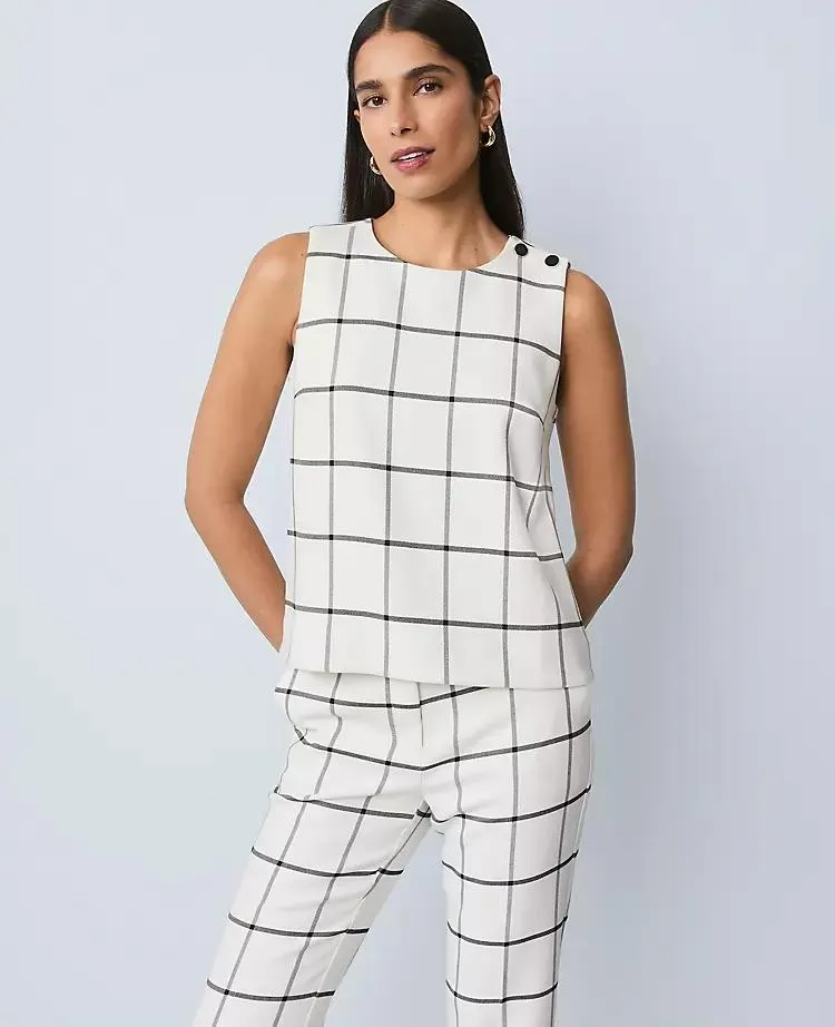 The Shoulder Button Top in Windowpane