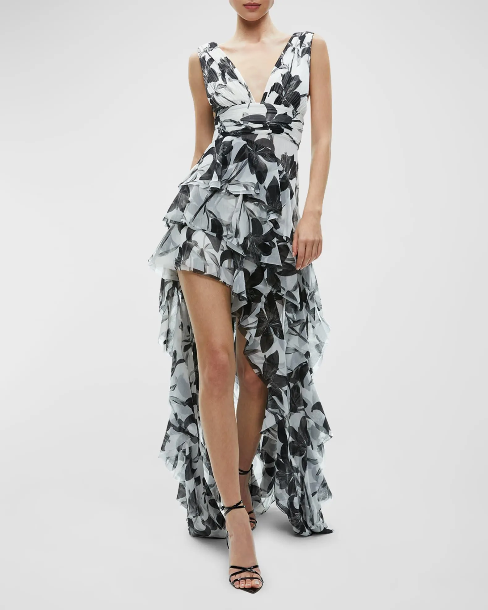 Holly Asymmetric Ruffle Maxi Dress