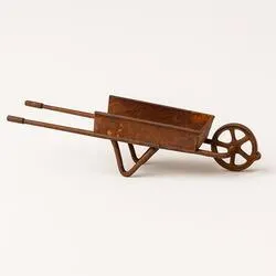 Miniature Rustic Metal Wheelbarrow