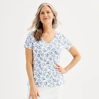 Women's Croft & Barrow® Essential V-Neck Tee