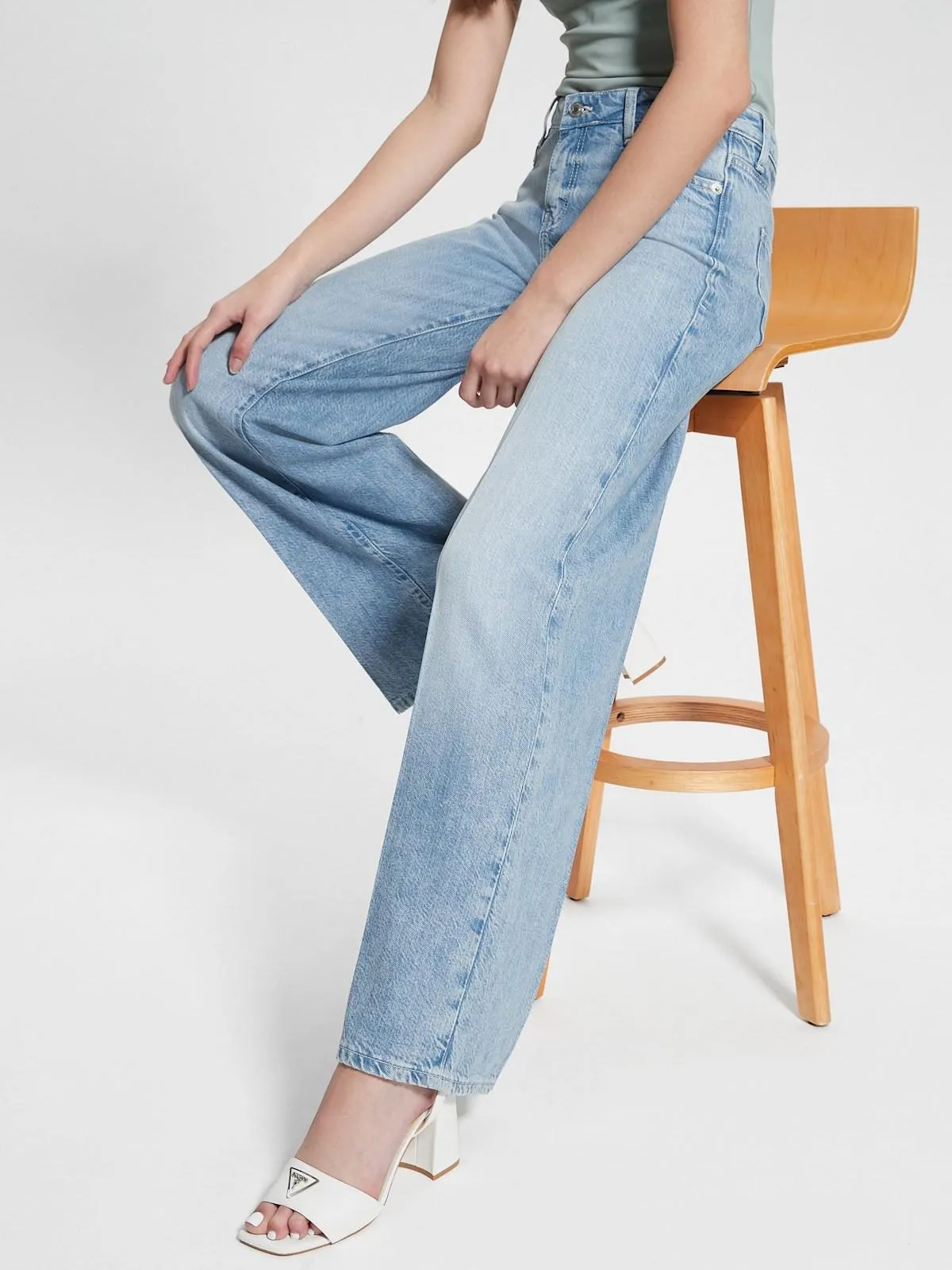 Eco Featherweight Mid-Rise Palazzo Jeans