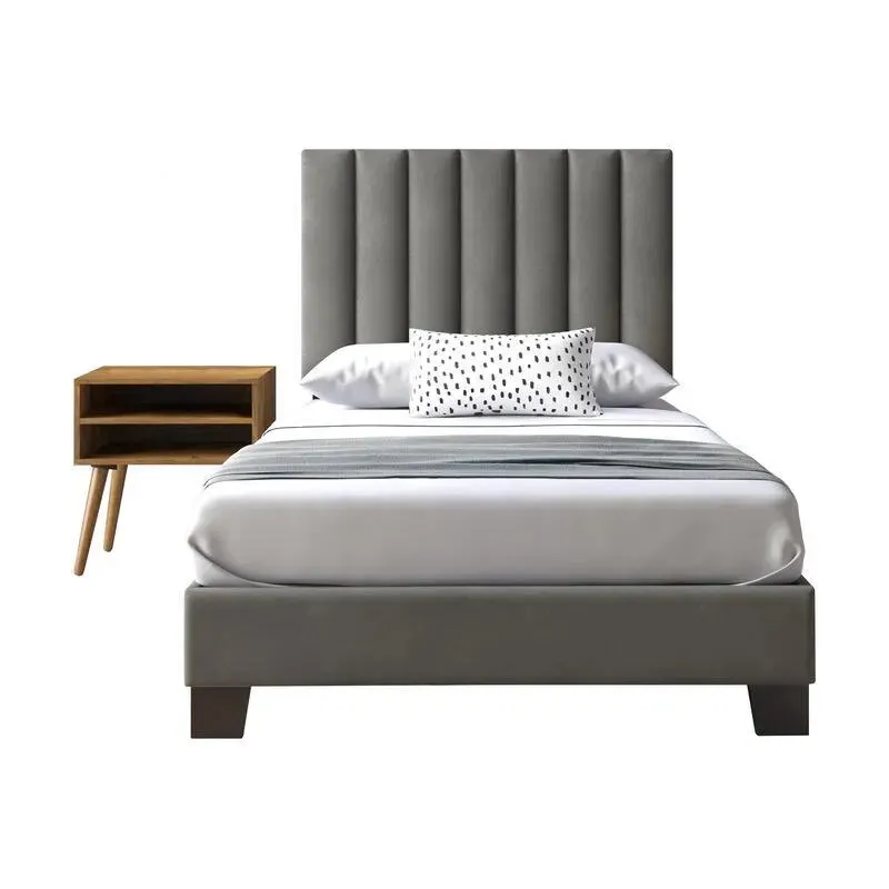 Coyote Gray Twin Bed and Nightstand
