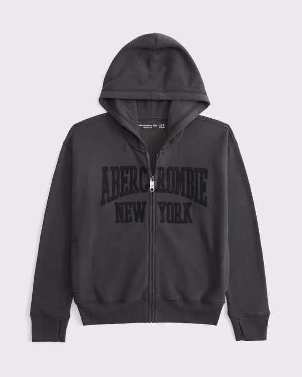 logo full-zip hoodie
