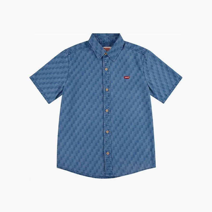 Check Denim Shirt Big Boys S-xl