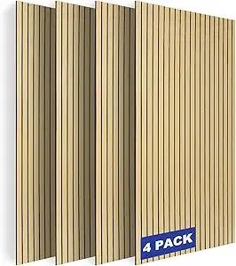 BUBOS 4 Pack Large Acoustic Panels,47.2"x23.6"Acoustic Wall Panels,Self-adhesive Sound Proof Panels for Walls,Decorative Soundproof Panels for Recording Studio&Office (Oak)