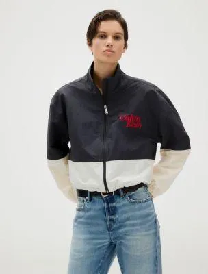 Colorblock Nylon Zip Jacket