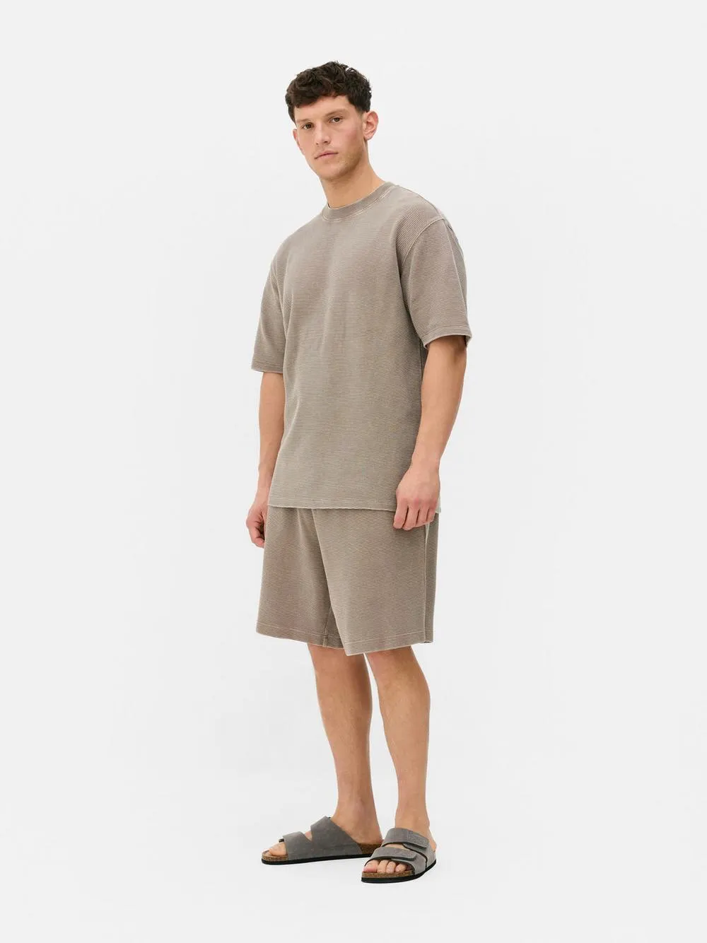 Camisa de manga corta y textura gofrada