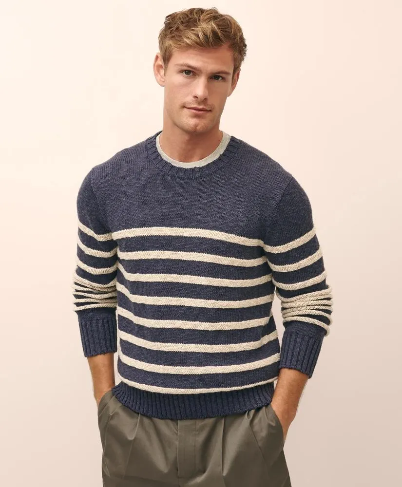 Cotton-Linen Mariner Stripe Sweater