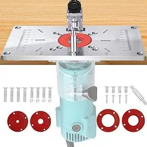 Aluminum Router Insert Plate - 234 x 120 x 8mm, Includes 4 Insert Rings and Screws for DIY Router Table