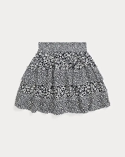 Floral Tiered Cotton-Blend Skirt