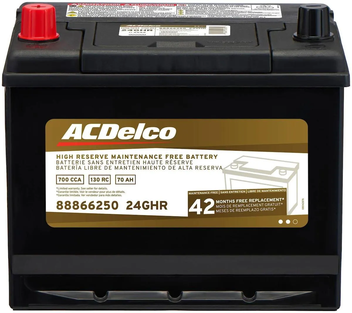 ACDelco Standard Flooded Top Post Battery Group Size 24 - 24GHR