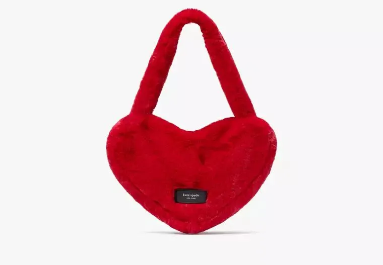 Luver Faux Fur Heart Tote