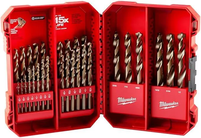 Milwaukee Electric Tools 48-89-2332 29Pc Cobalt Helix Drill Bit Set, Red
