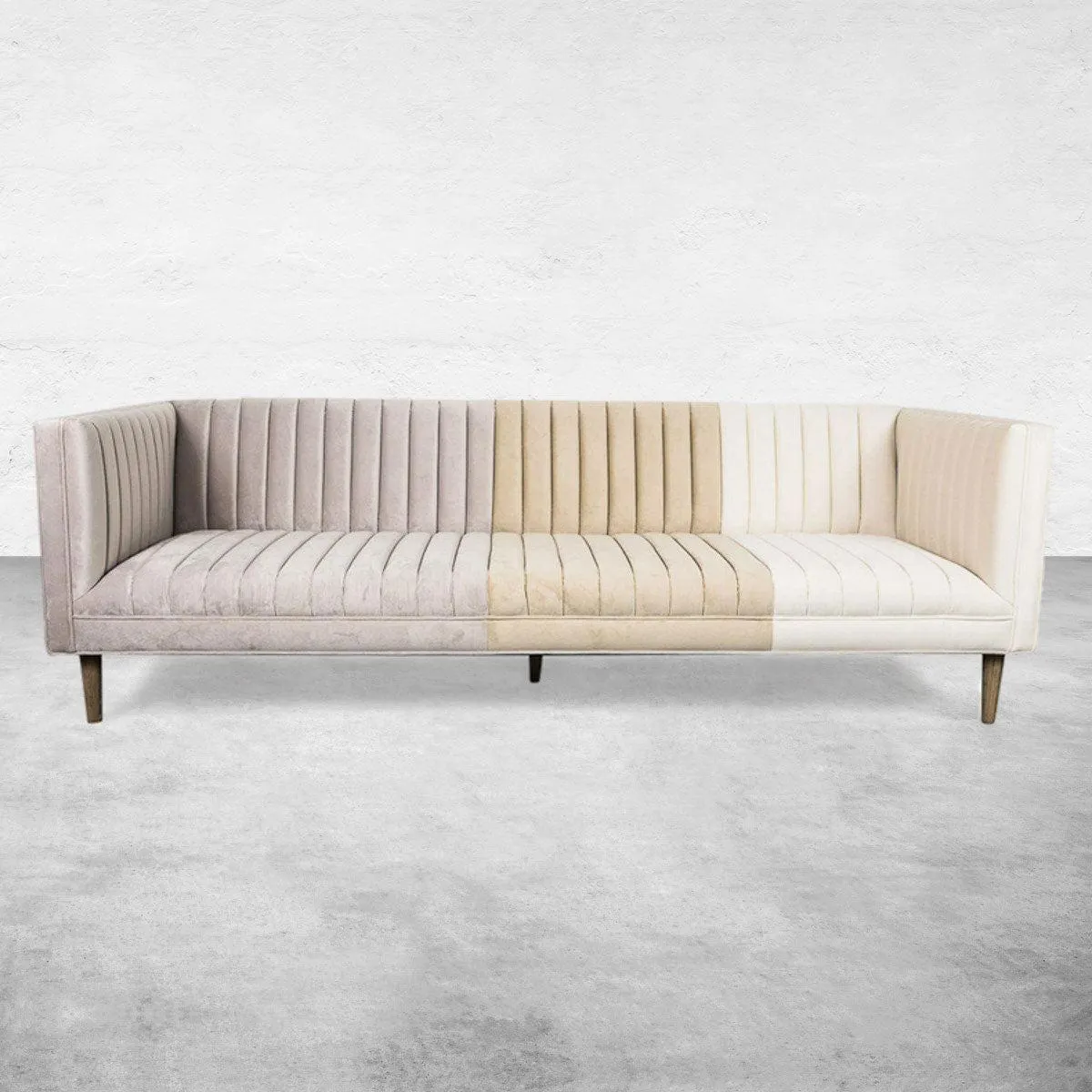 Manhattan Sofa in Ombre Cream Velvet