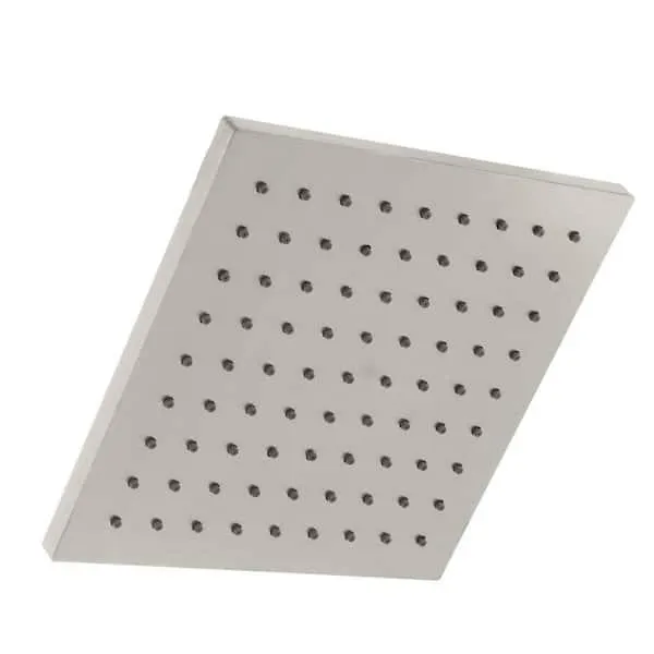 Modern 1-Spray Pattern 8 in. Single Wall Mount Fixed Rain Shower Head in Brushed Nickel