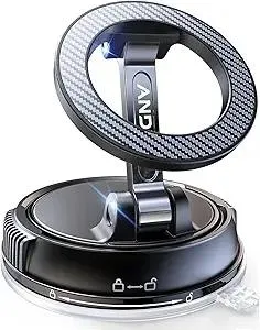 Car Phone Holder for Magsafe [78+LBS Strongest Suction & 2400gf Magnetic] 360° Adjustable Car Phone Mount, Phone Holders for Your Car for iPhone 17 Pro Max 16 15 14 13 12 Air Plus (Carbon Fiber)