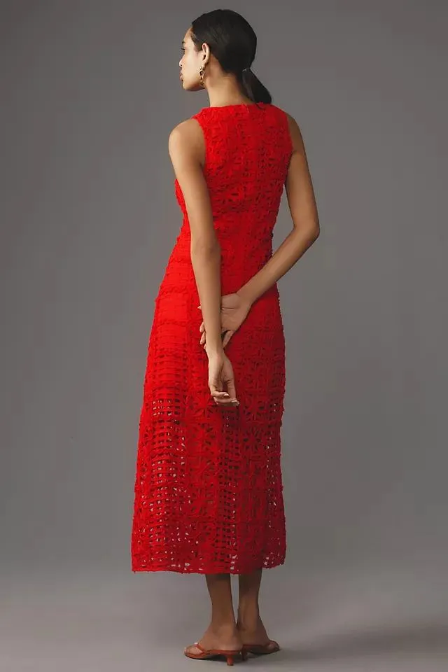 Endless Rose Sleeveless Textured Midi Dress