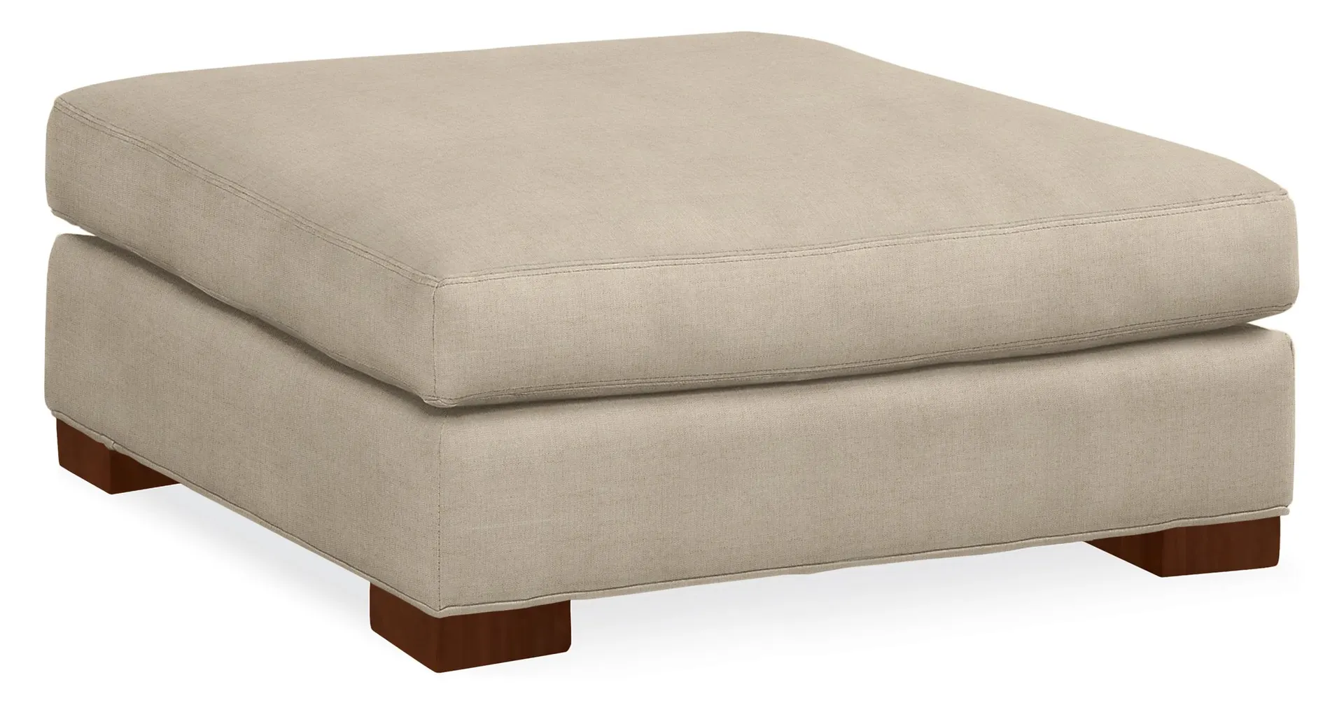 Metro 36w 36d 17h Ottoman in Hawkins Oatmeal with Mocha Legs