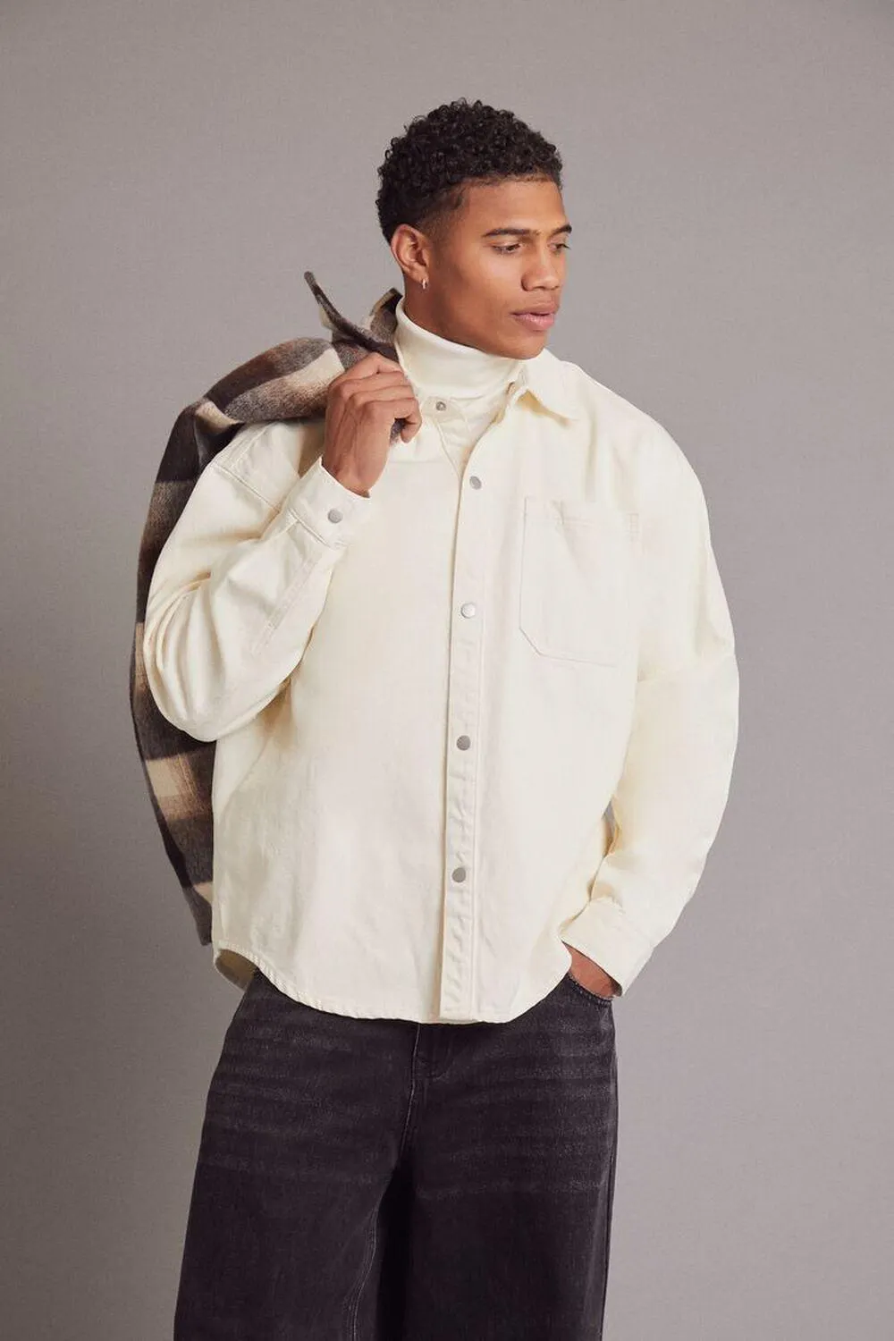 Cotton Curved-Hem Shirt