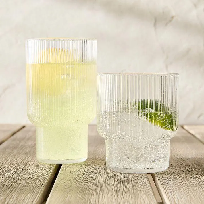 Fluted Acrylic Drinking Glasses