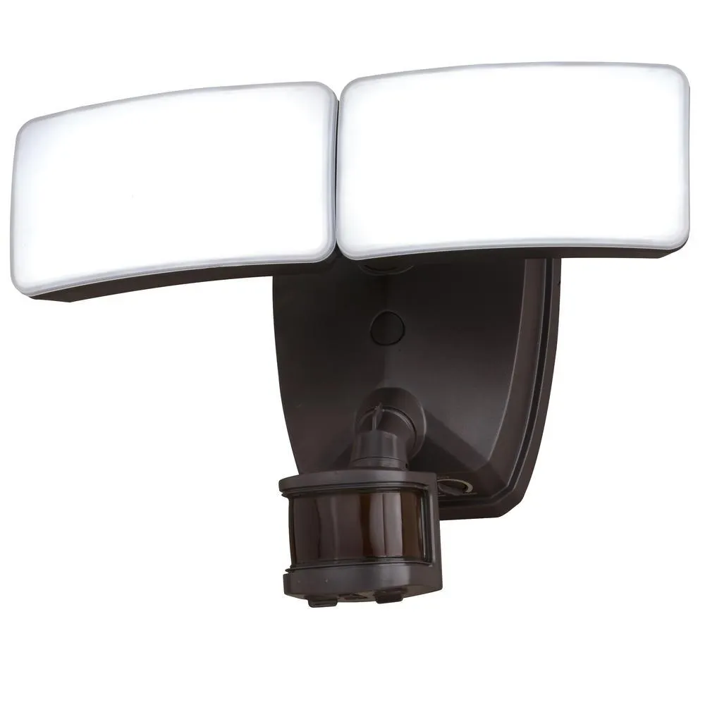 Patriot Lighting® Zeta Bronze 2-Light LED Outdoor Motion Sensor Security Flood Light
