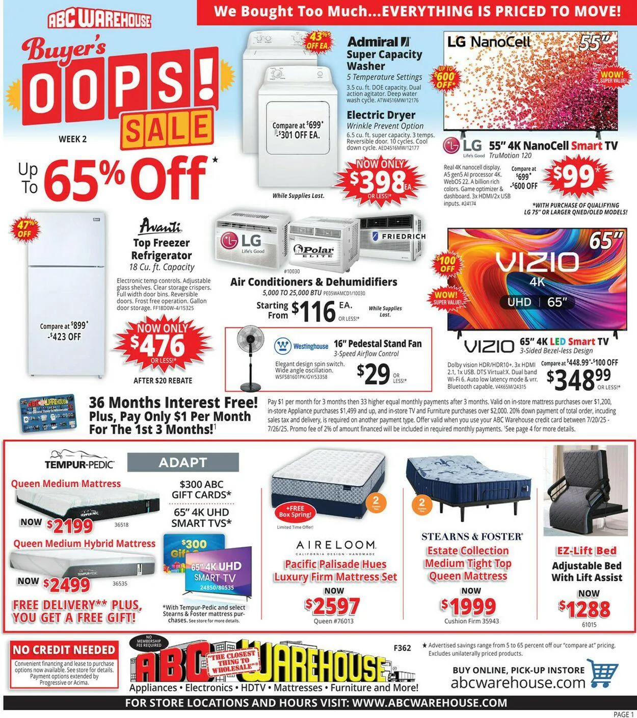 ABC Warehouse Current weekly ad - 1