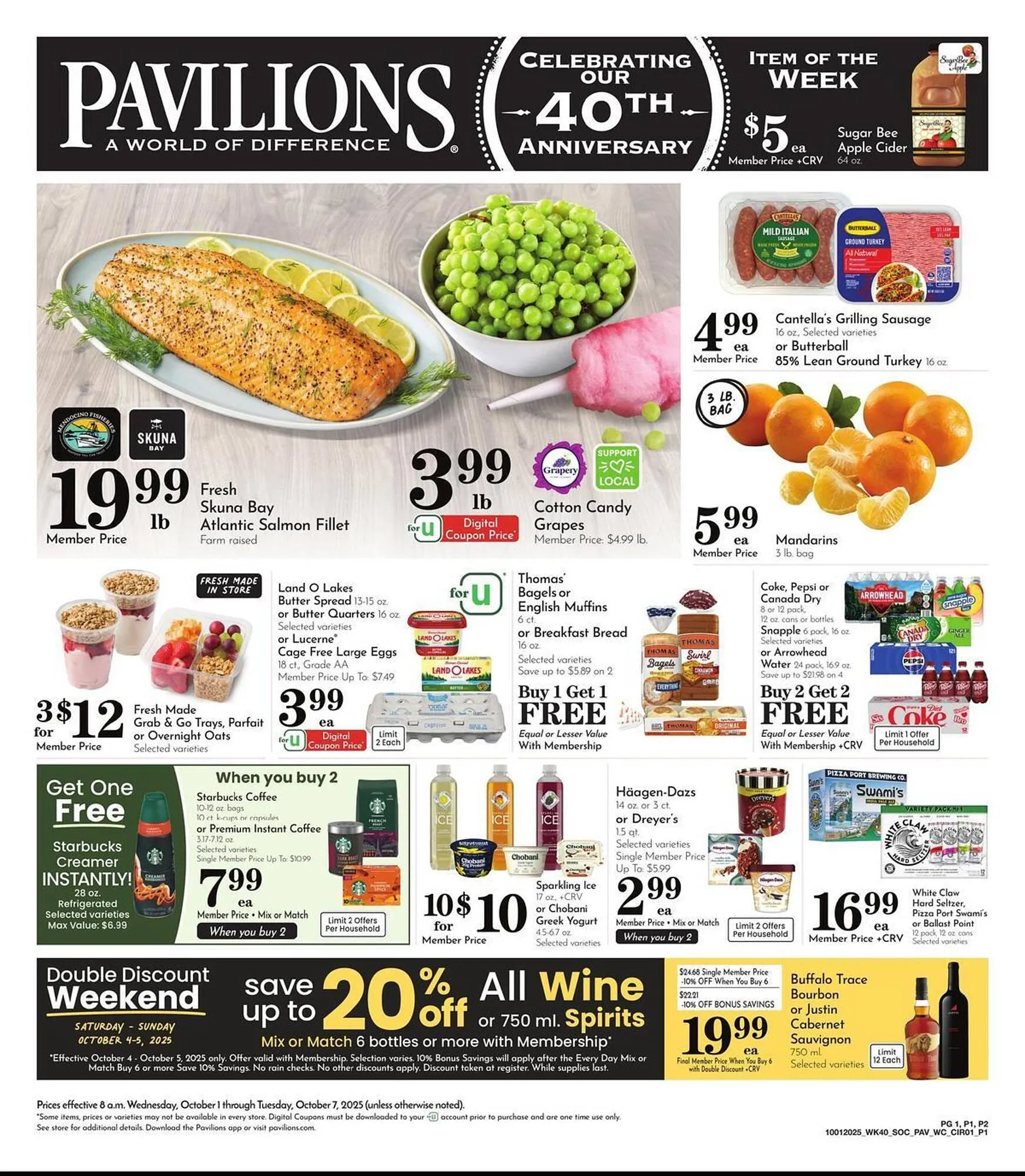 Weekly ad Pavilions weekly ad from October 1 to October 7 2025 - Page 1