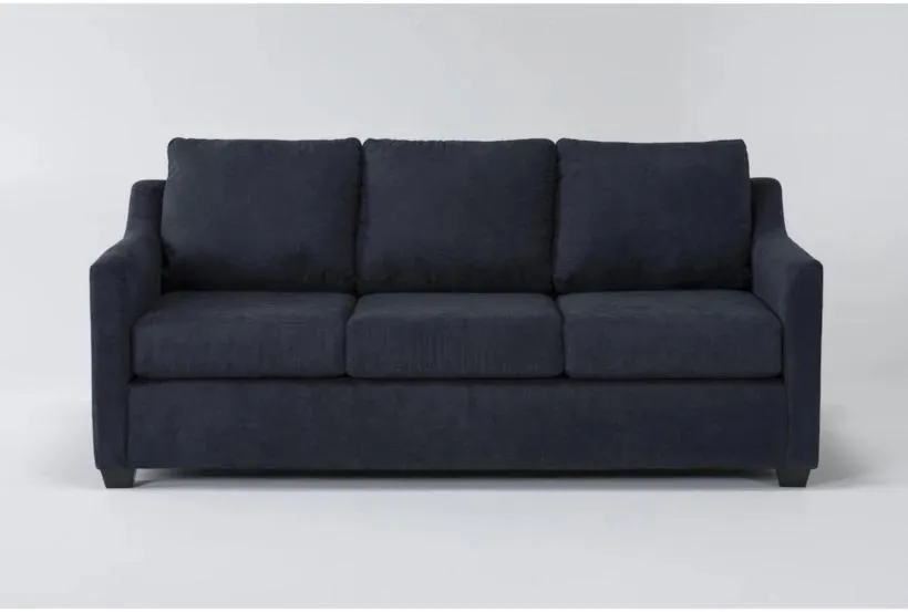 Porthos Midnight Blue Fabric 80" Sofa
