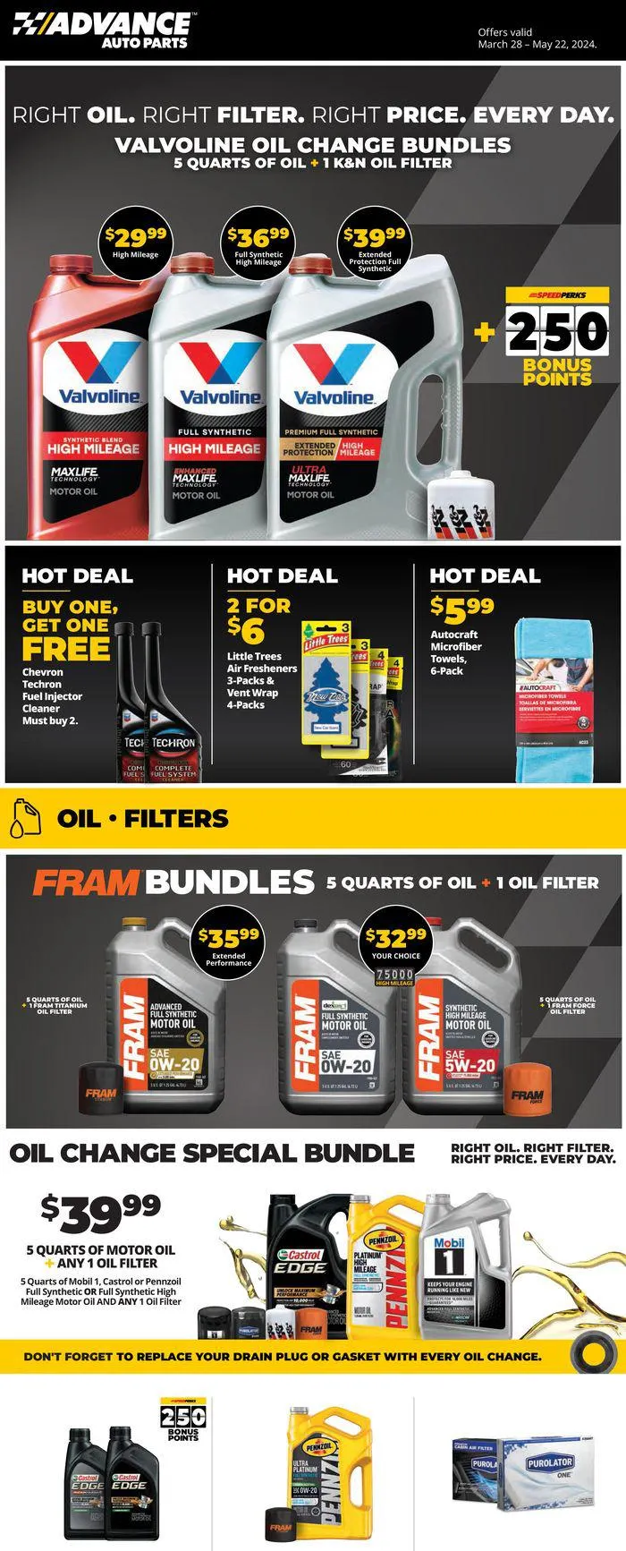 Weekly ad Right Oil. Right Filter. Right Price. Every Day. from March 28 to May 22 2024 - Page