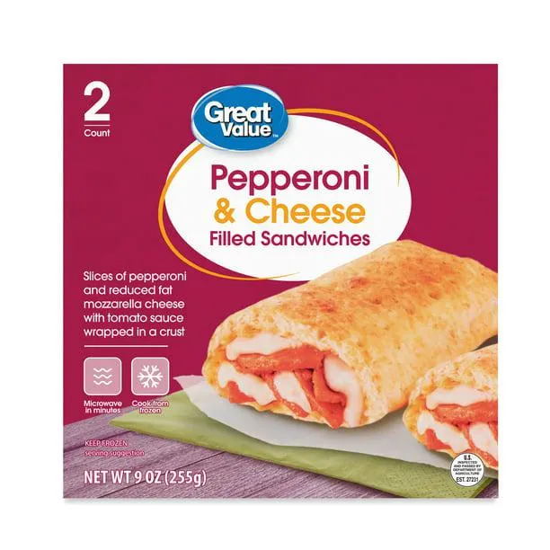 Great Value Pepperoni & Cheese Filled Sandwiches 2 Count