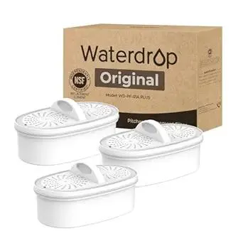 [Original] Waterdrop WD-PF-01A Plus NSF Certified Replacement Filters for All Waterdrop Pitcher and Dispenser Filtration System, Reduces PFAS, PFOA/PFOS, Last Up to 200 Gallons (3 Packs)