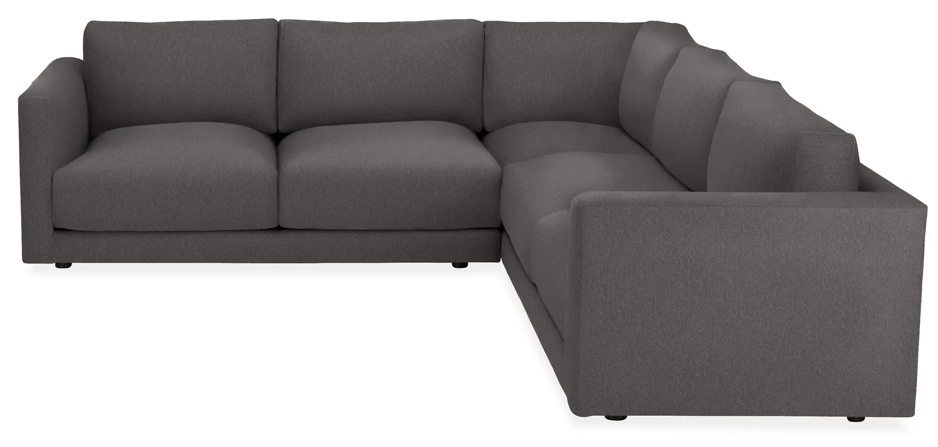 Clemens 104x104" Three-Piece Sectional in Flint Gunmetal