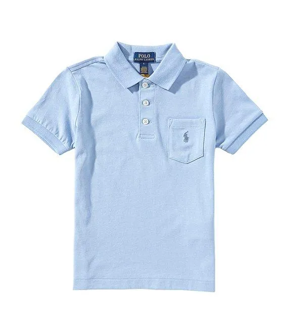 Little Boys Short Sleeve Pocket Jersey Polo Shirt